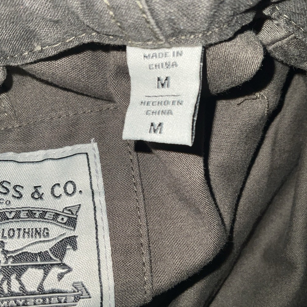 Olive Green Hooded Parka Jacket Military Style Coat Sz Med Levi's Y2K‎ 90's - Picture 6 of 12